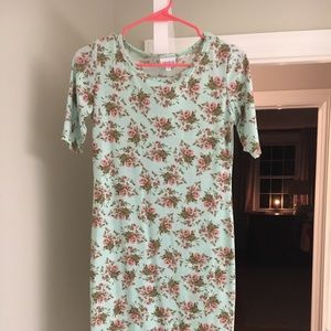 Lularoe Unicorn Mint Floral Julia Dress XS